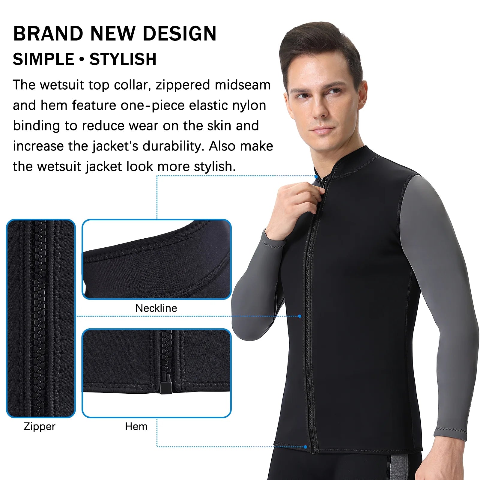 2mm Neoprene Long Sleeve Wetsuit Jacket S89000
