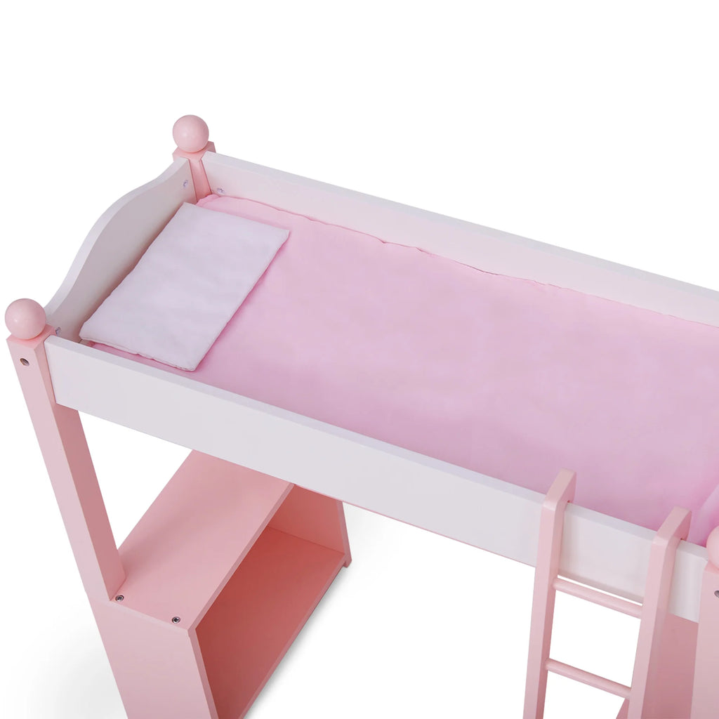 Pink Loft Bed, Desk, Chair, & Accessories for 18" Dolls I4101