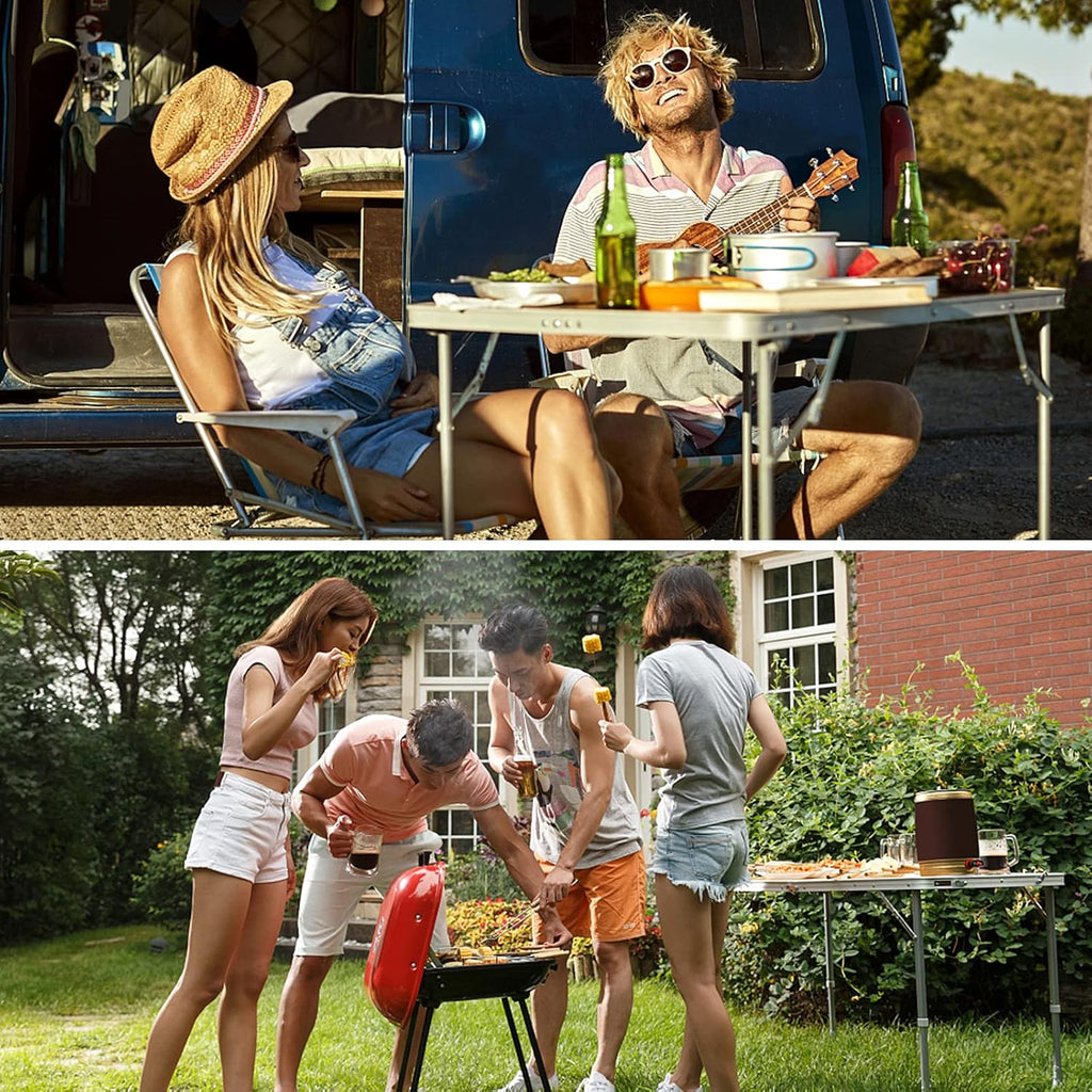 Folding Camping Table with Storage, Adjustable Height, Lightweight, 31.5x15.7 G9393