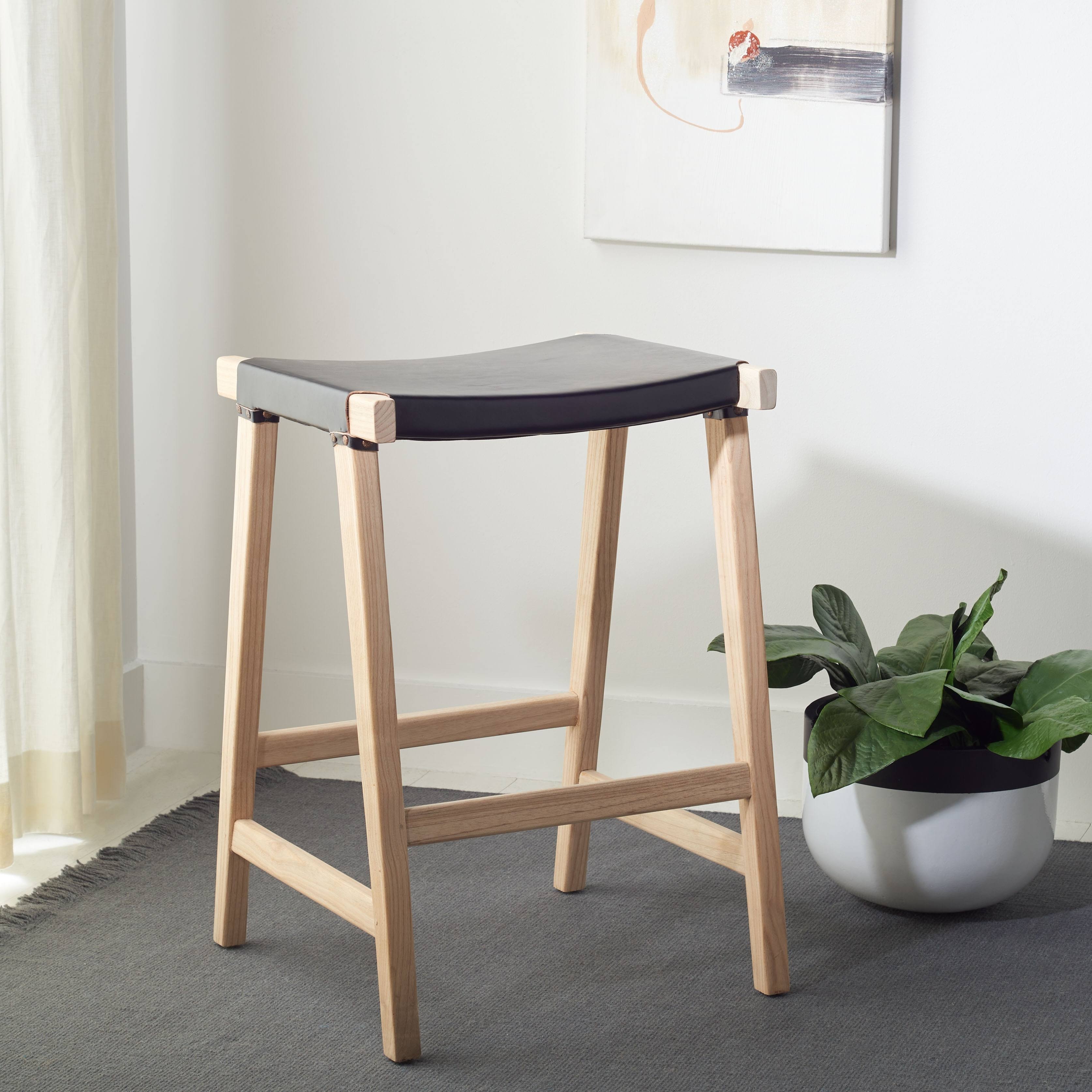 Black Rectangle Counter Stool W45356