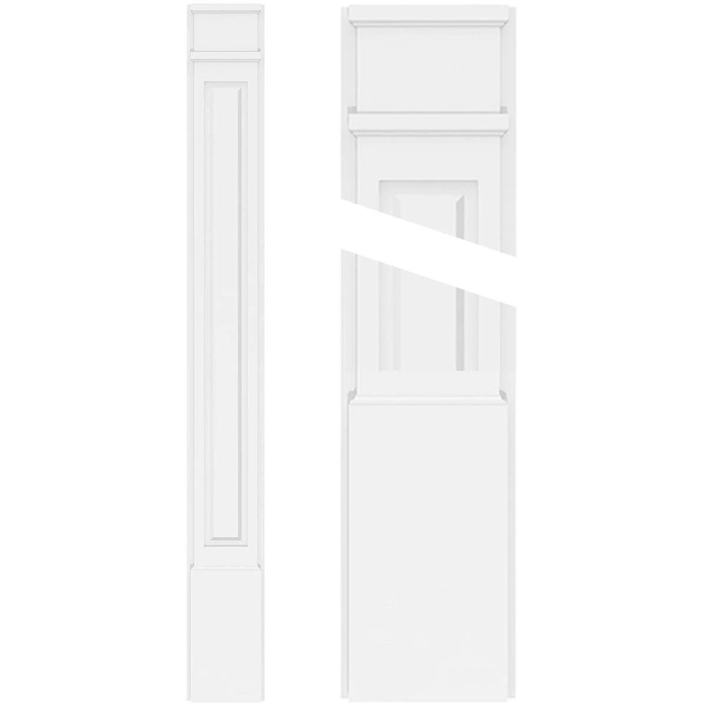 Raised Panel PVC Pilaster with Decorative Capital and Base (Pair) P8459