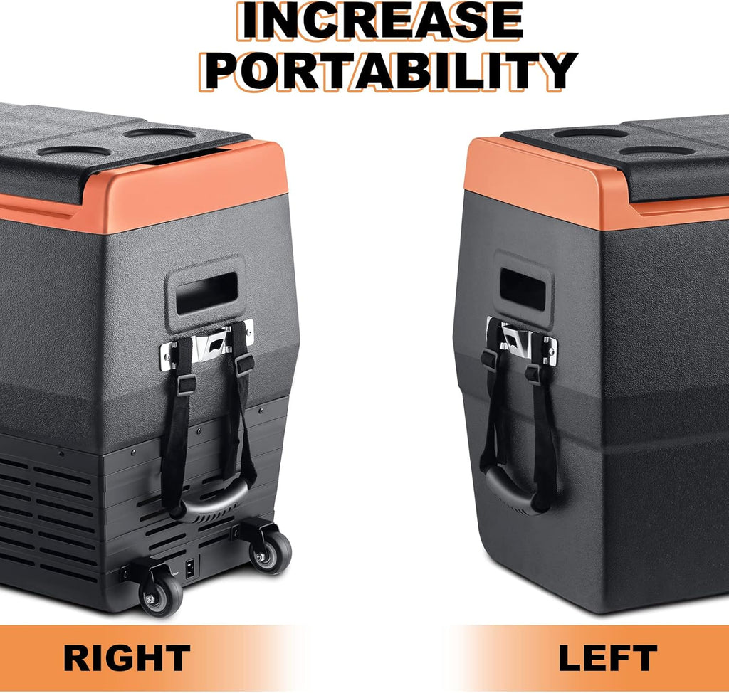 Portable Fridge Freezer with Wheels, 12-volt Compressor Cooler, Single Zone E621