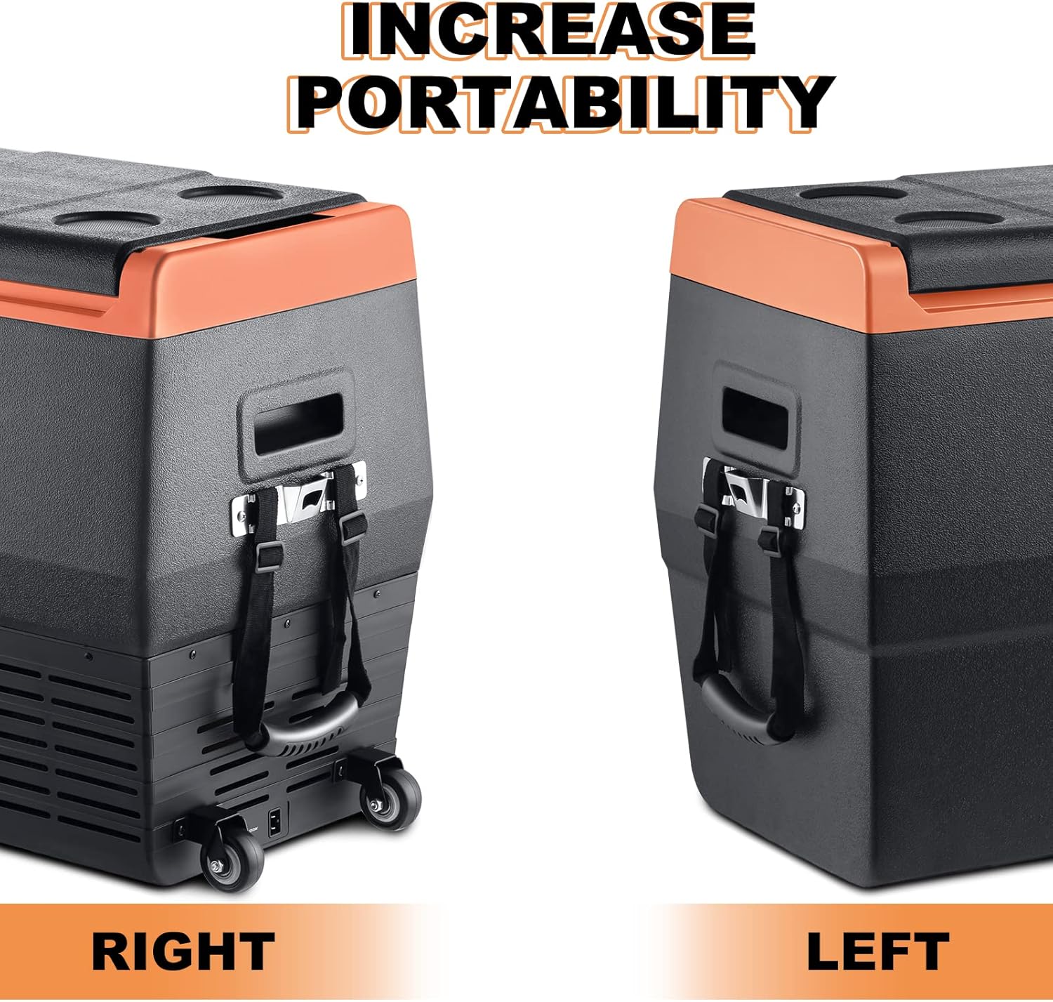 Portable Fridge Freezer with Wheels, 12-volt Compressor Cooler, Single Zone E621