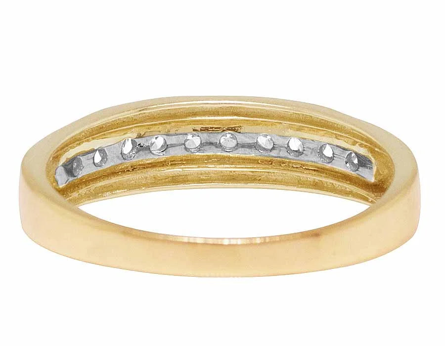 14K Yellow Gold Diamond Channel Wedding Band Ring 5MM J176540