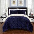 Navy 3 Piece Queen Comforter Set U98496