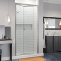 Brushed Nickel Clear Semi-Frameless Folding Shower Door H4907
