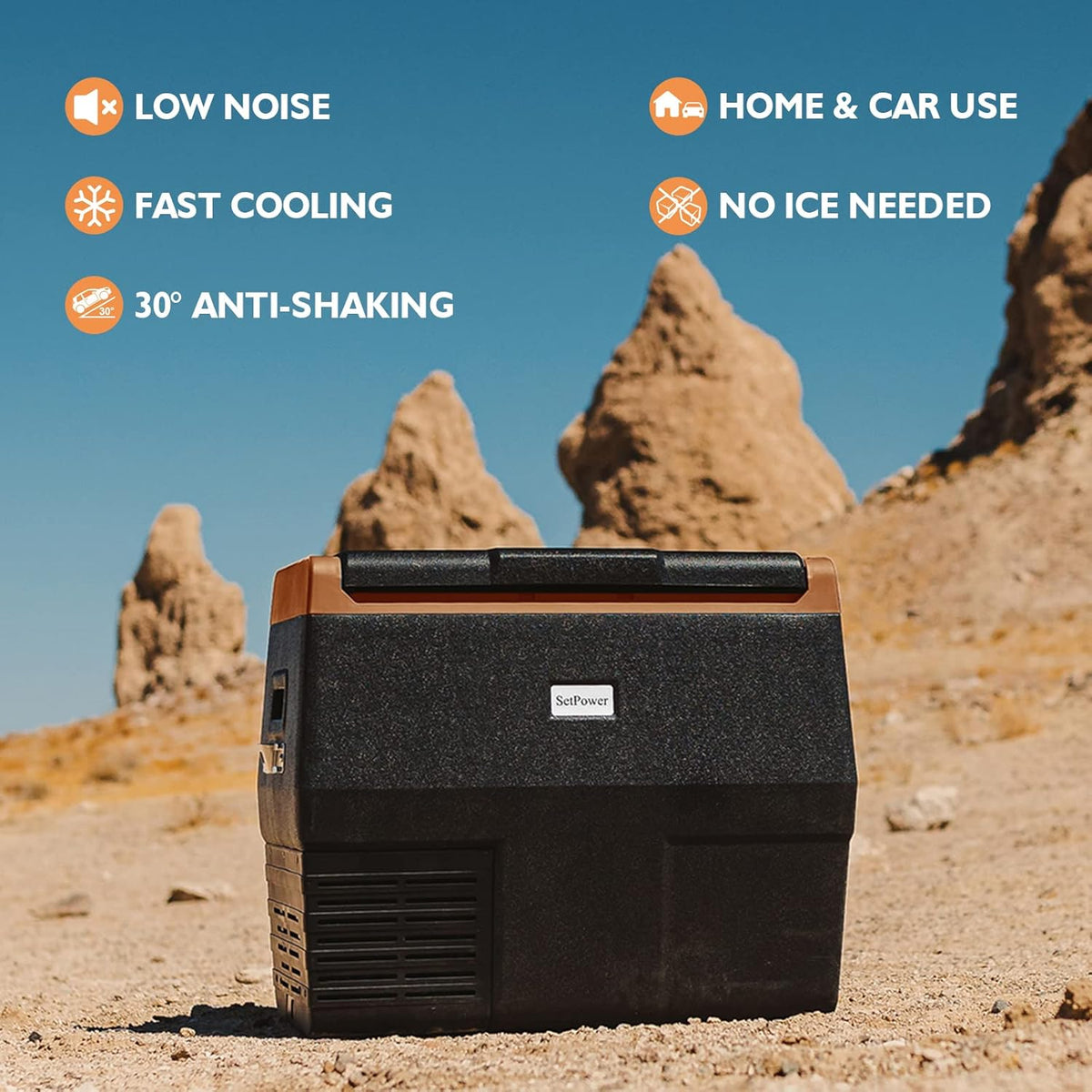 Portable Fridge Freezer with Wheels, 12-volt Compressor Cooler, Single Zone E621