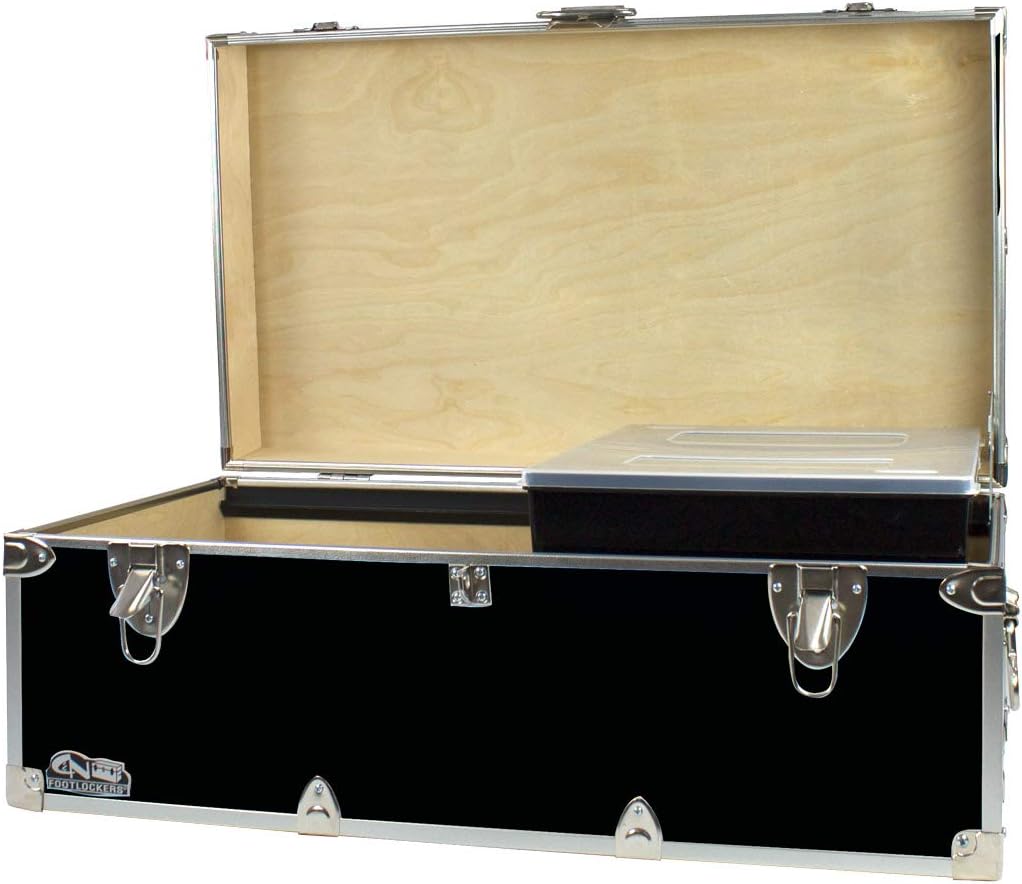Footlockers Storage Chest with Organizer Tray, 32 x 18 x 13.5 Inches, Hot Pink L378695