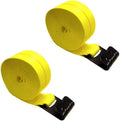 3 Inch x 30 Foot Yellow Winch Strap with Flat Hook 2 Pack D107