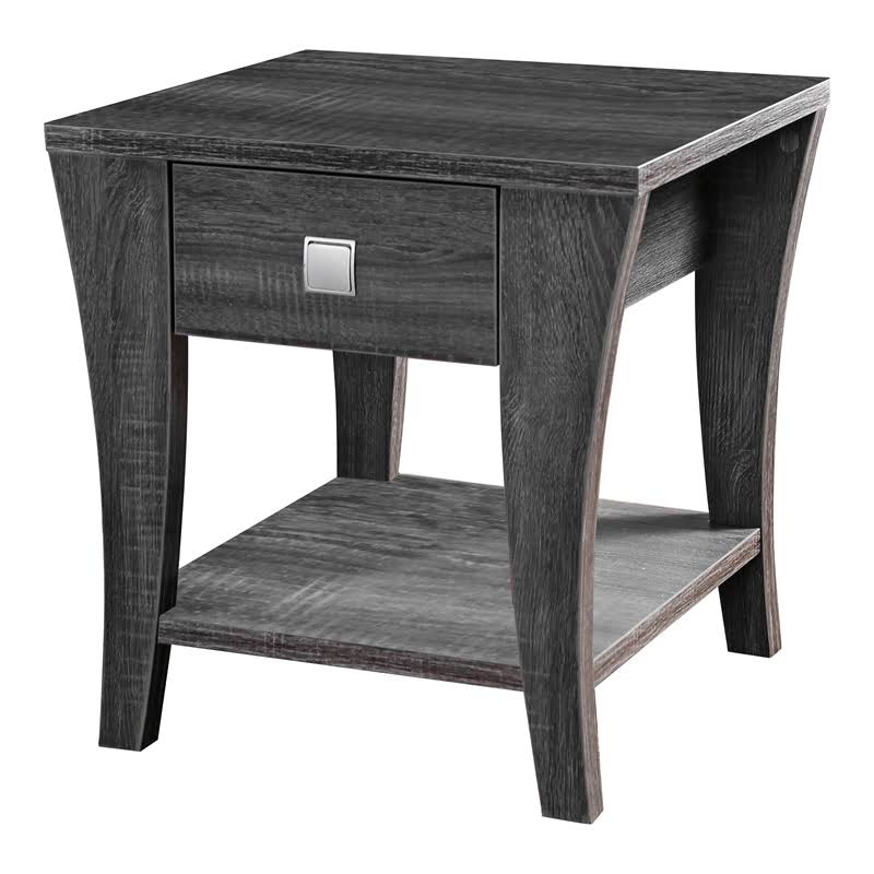 Gray 1-Drawer Wood End Table N109310