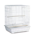 White Square Roof Parakeet Cage N5697