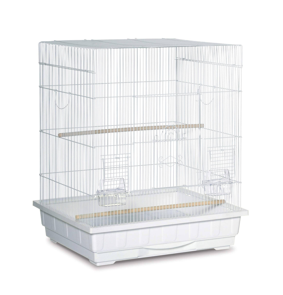 White Square Roof Parakeet Cage N5697