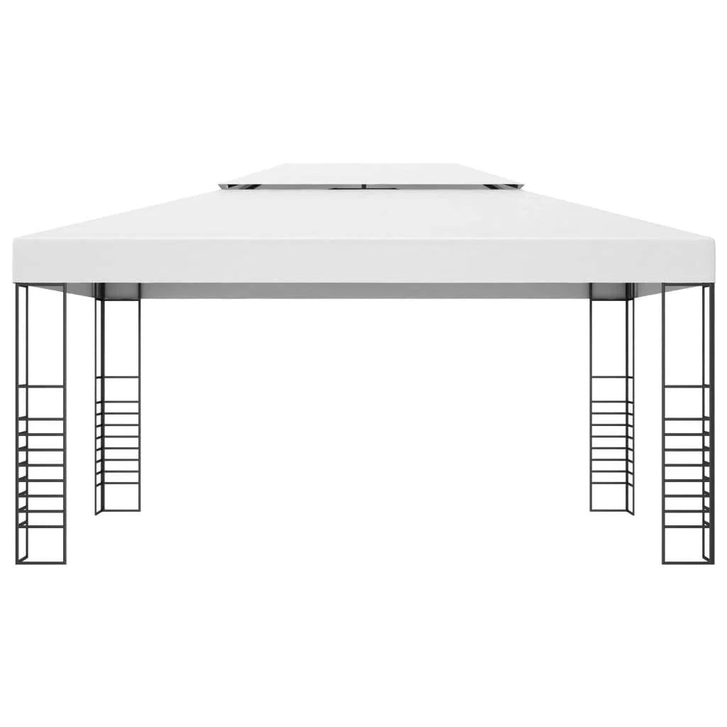 White Powder-Coated Steel Garden Gazebo G739