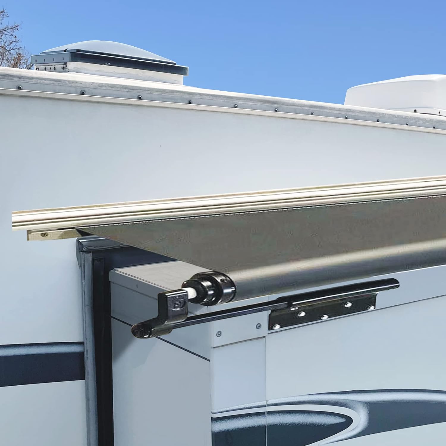 RV Slide Out Awning Fabric Replacement, 46" x 110", White, Pack of 2 B4915