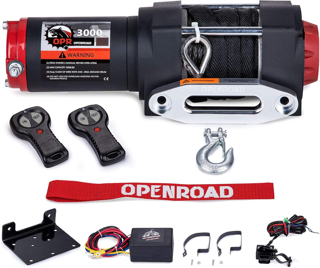 ATV Winch 3000lbs 12V Electric Winch with Wireless Remote Control Mounting Bracket W5168