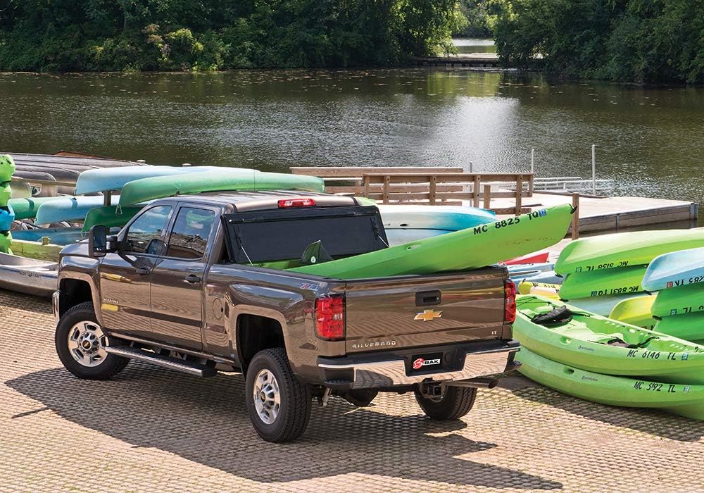 Black Hard Folding Truck Bed Tonneau Cover X1635