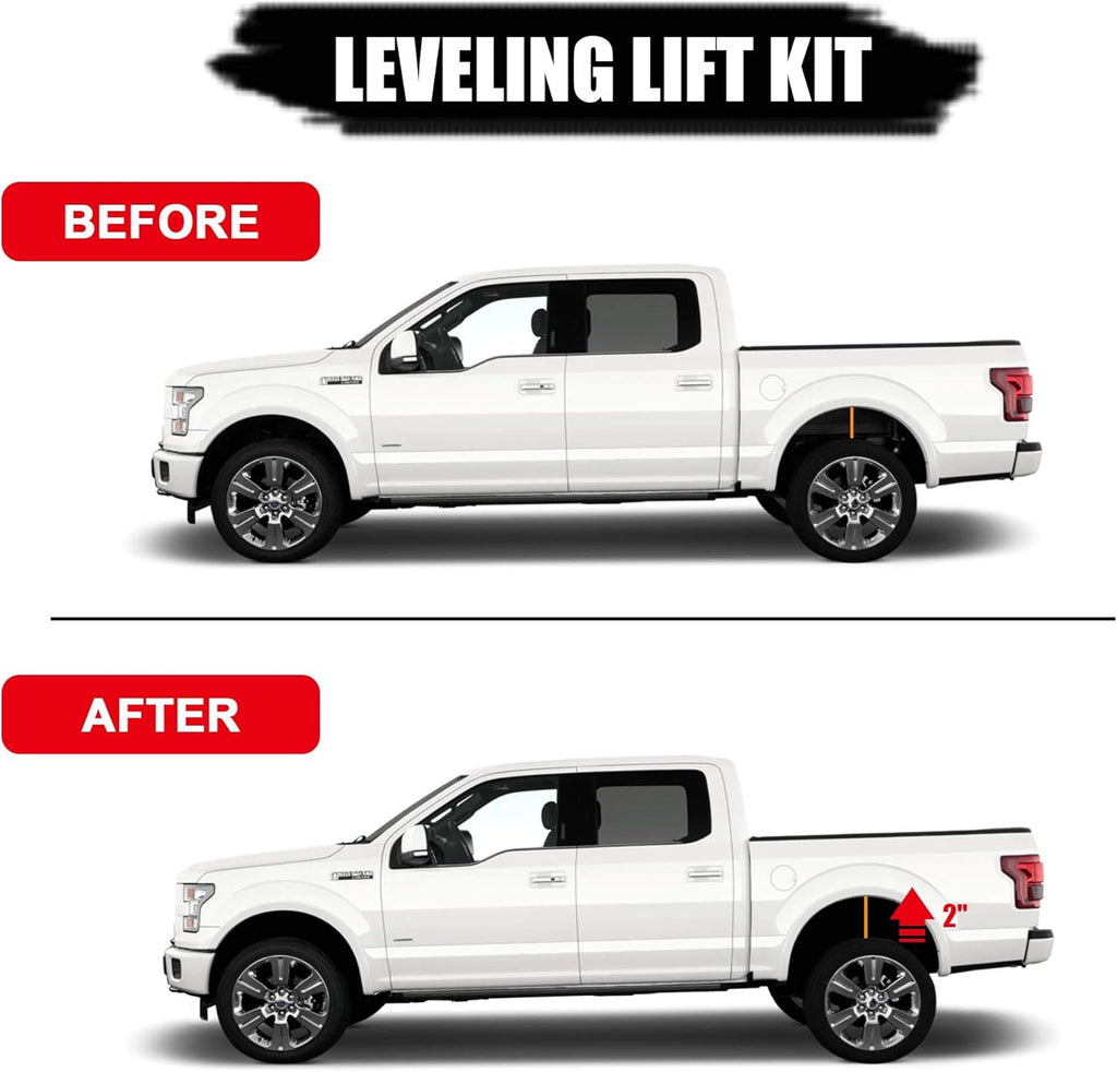 2'' Rear Black Leveling Lift Block Kit Square U-Bolts Pack of 2 S371273