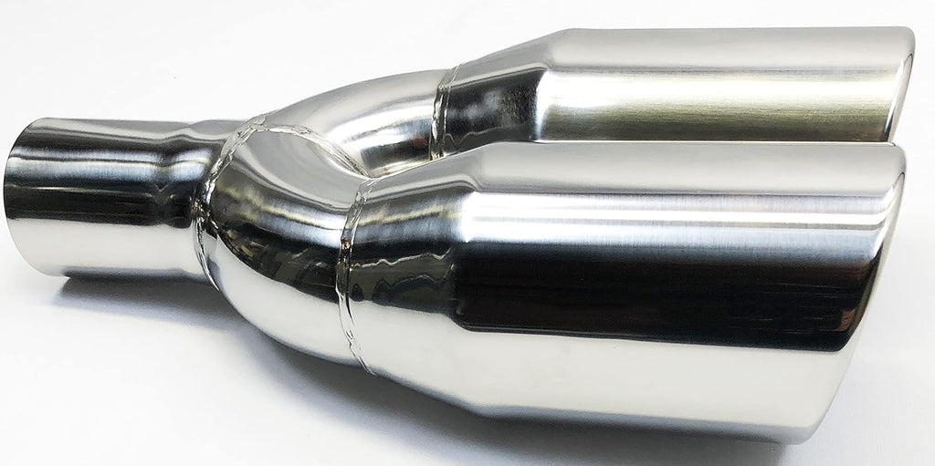 Dual Round Stainless Steel Exhaust Tip Pack of 2 T4132
