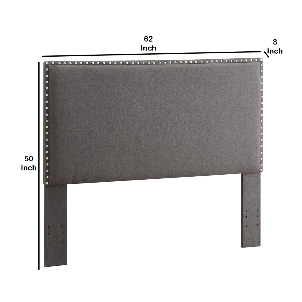 Gray Full Queen Size Wooden Headboard Q709