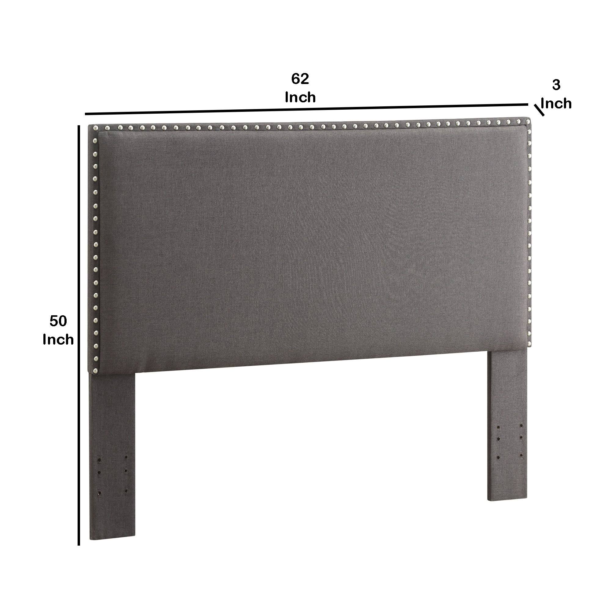Gray Full Queen Size Wooden Headboard Q709