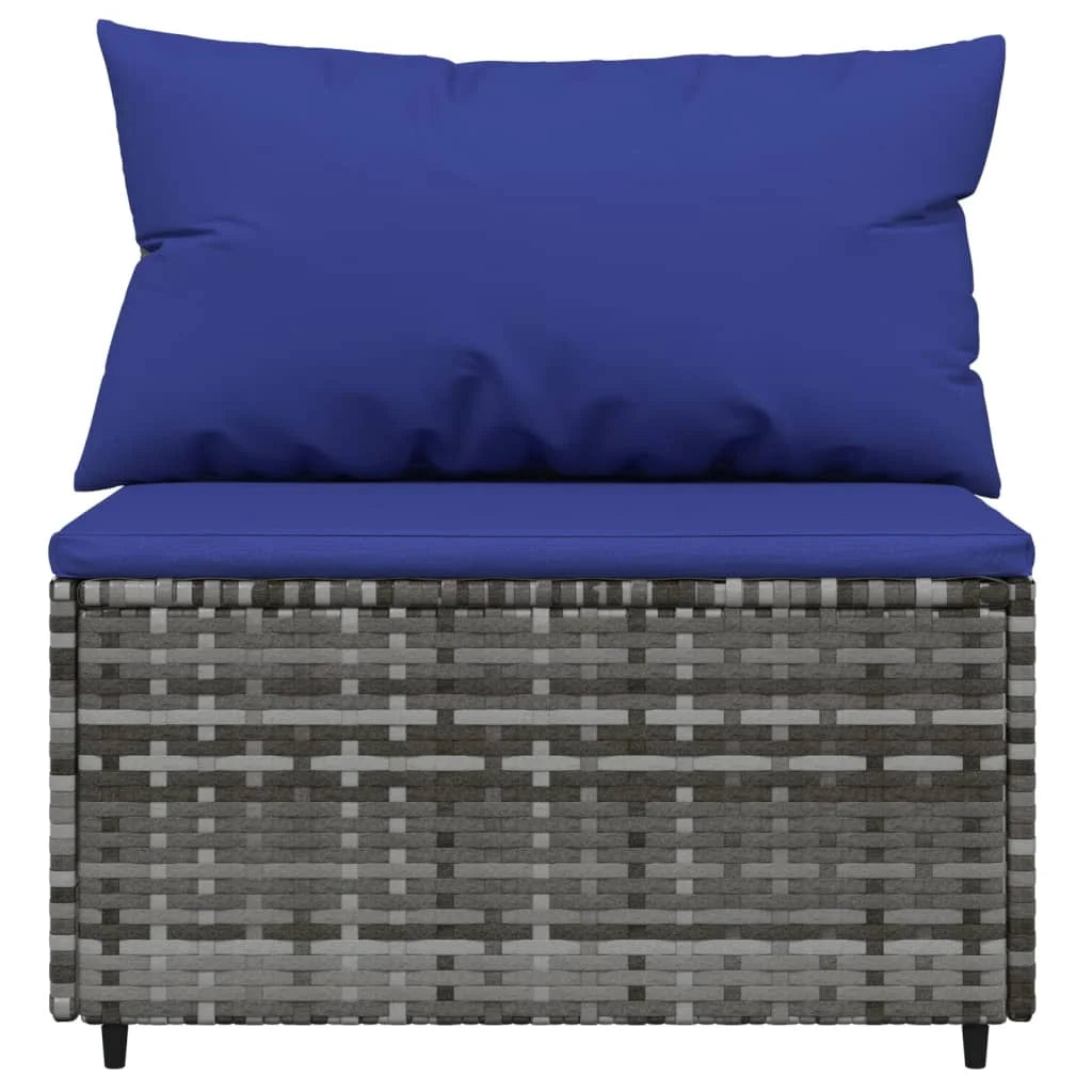 Gray Poly Rattan Patio Sofa with Cushions M18879