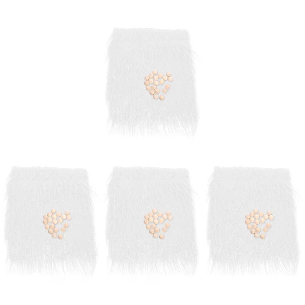 4 Sets Gnome Doll DIY Making Supplies with Faux Fur Fabric and Wooden Balls X350573