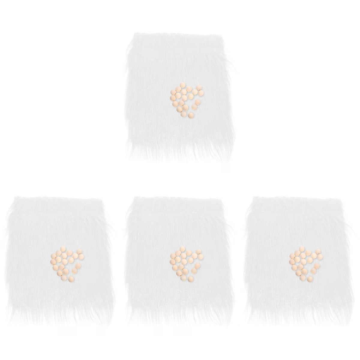 4 Sets Gnome Doll DIY Making Supplies with Faux Fur Fabric and Wooden Balls X350573