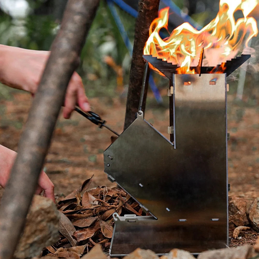 Portable Stainless Steel Wood Burning Rocket Stove G19347