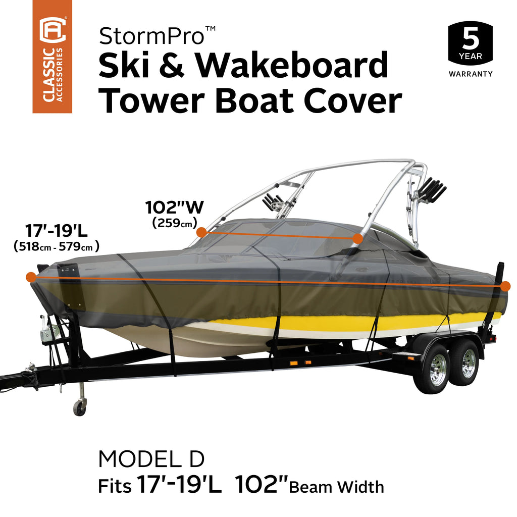 Heavy-Duty Ski & Wakeboard Tower Boat Cover S467228