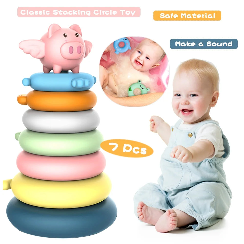 7 Pcs Soft Stacking Rings Toy L92899