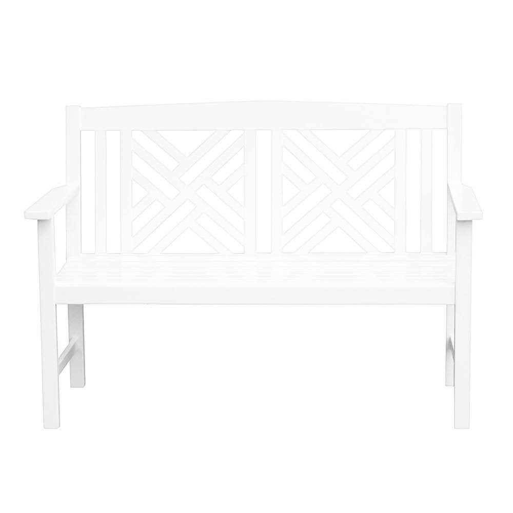 White Fretwork Bench Y6650