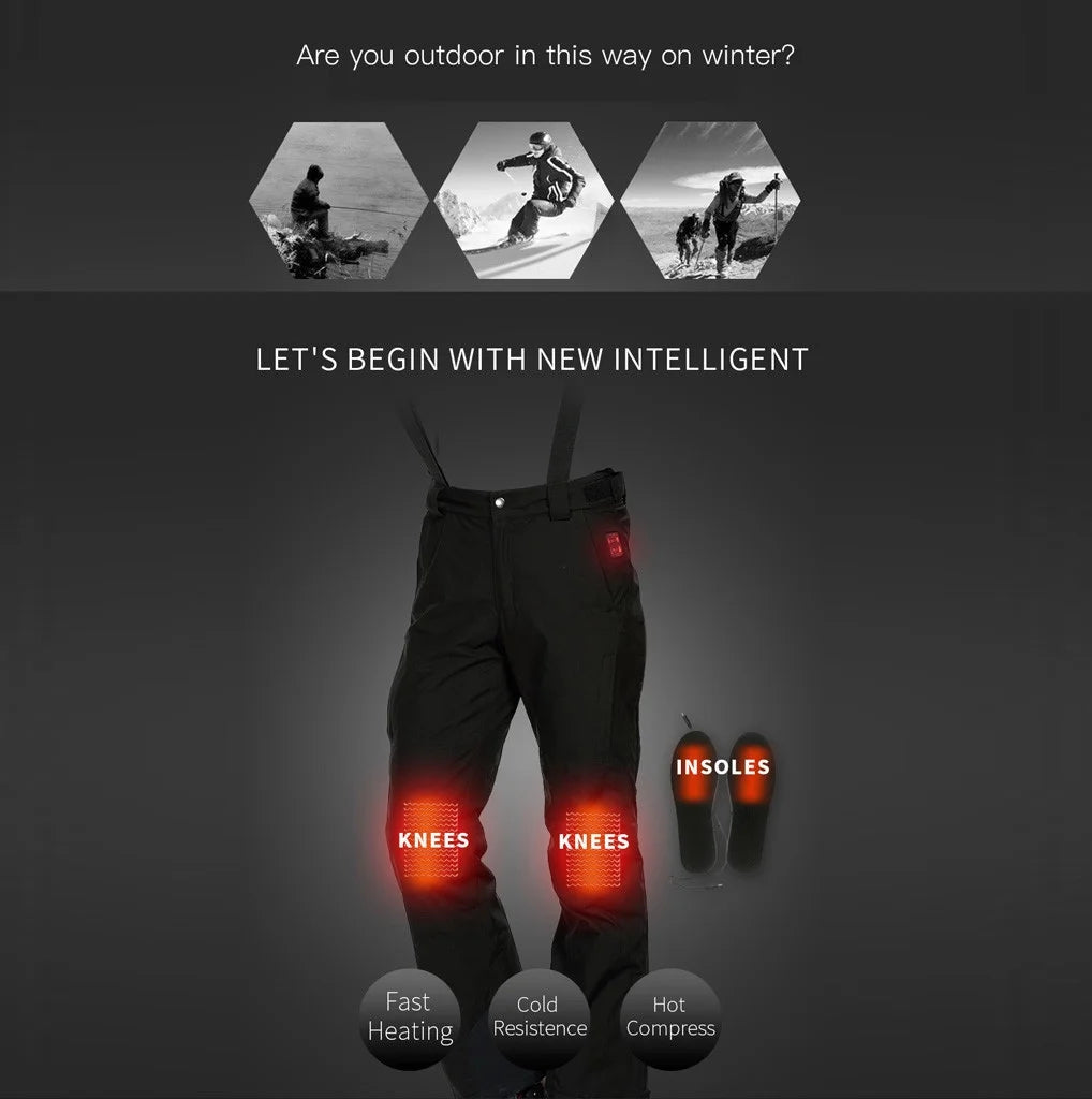 USB Smart Heating Waterproof Ski Pants W49735