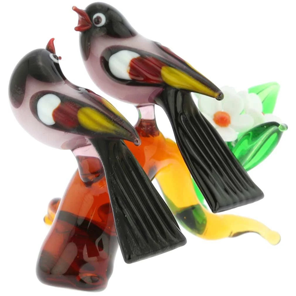 Purple Murano Glass Birds U70574