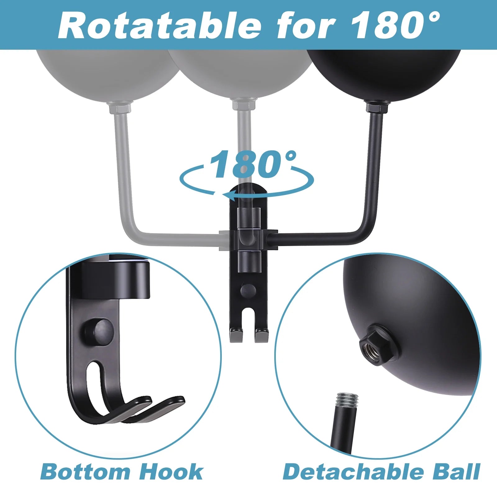 Black 2-Pack Helmet Holder Wall Mount with 2 Hooks L886