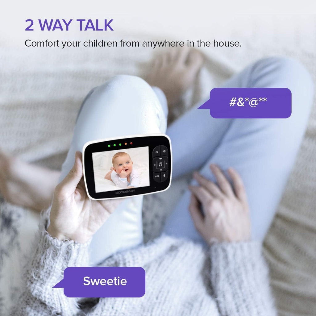 Baby Monitor with Remote Pan-Tilt-Zoom Camera, 3.5” Screen, Night Vision, Talk Back M12167