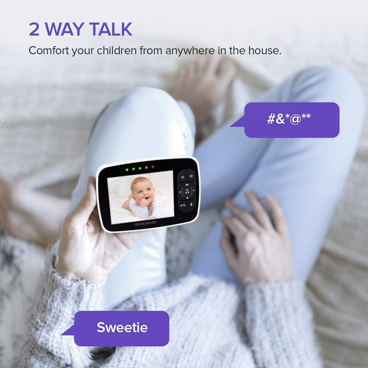 Baby Monitor with Remote Pan-Tilt-Zoom Camera, 3.5” Screen, Night Vision, Talk Back M12167
