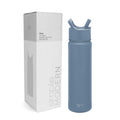22oz Blue Dune Stainless Steel Water Bottle with Straw Lid F6525