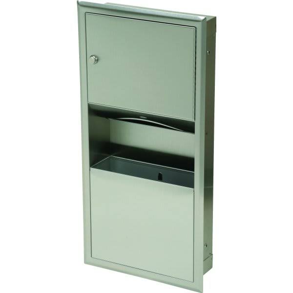 Recessed Paper Towel Dispenser and Waste Receptacle Y481