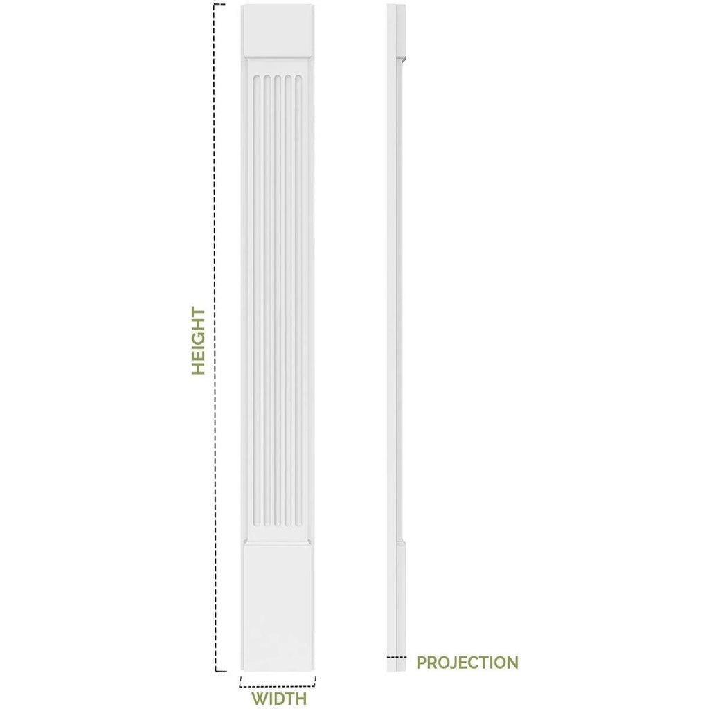 Raised Panel PVC Pilaster with Decorative Capital and Base (Pair) P8459