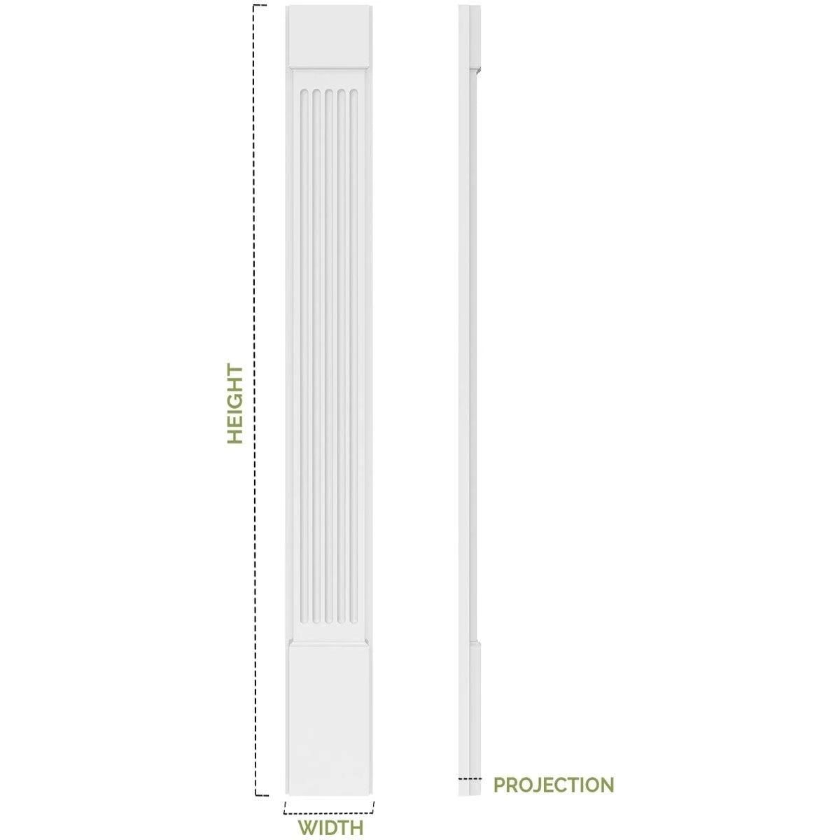 Raised Panel PVC Pilaster with Decorative Capital and Base (Pair) P8459