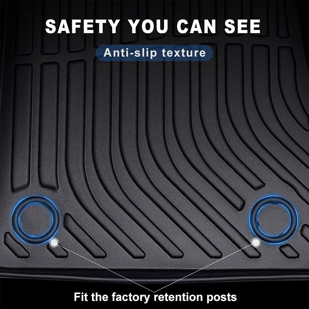 Black Custom Fit Car Floor Liner 3 Row Full Set P592907