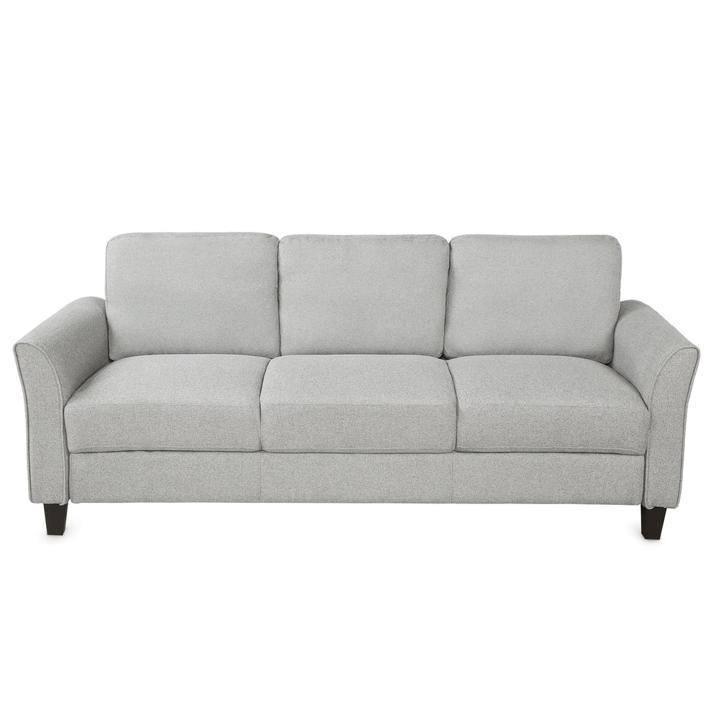 Light Gray 3-Seat Linen Fabric Sofa U125