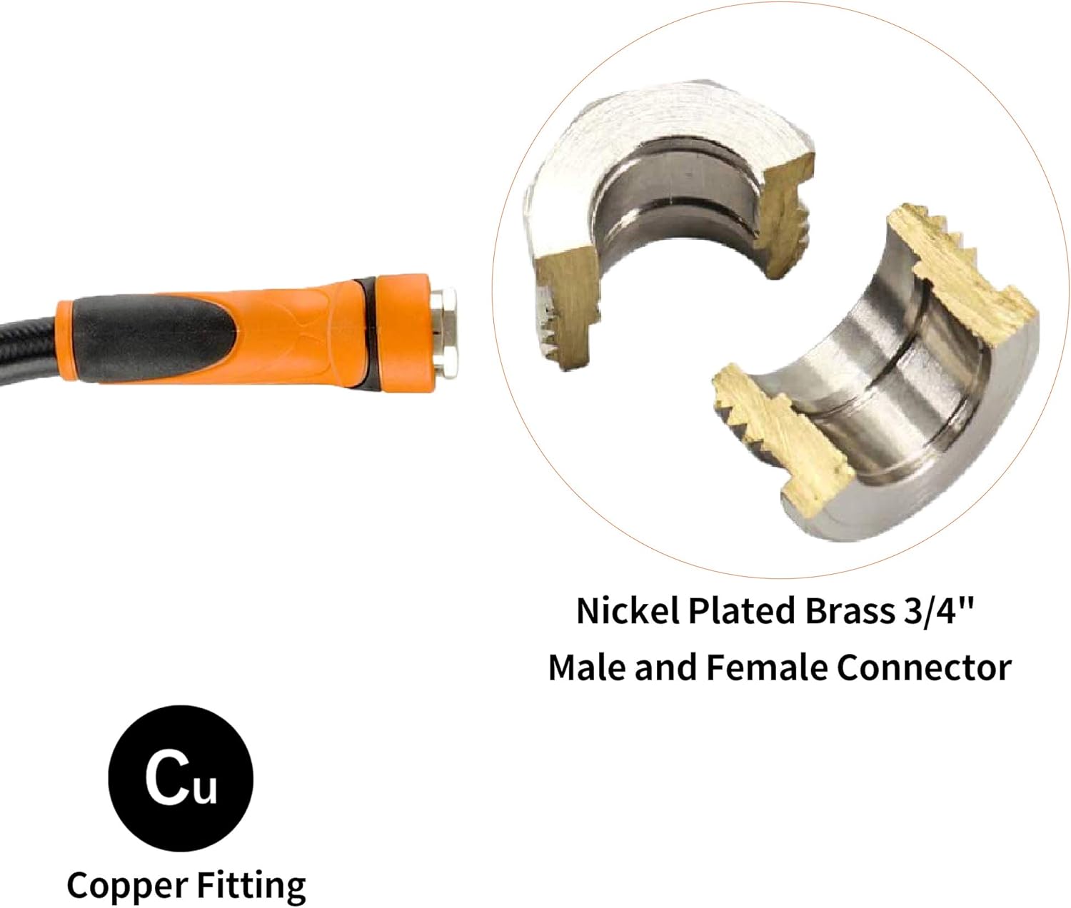 Hybrid Garden Hose 5/8" x 100ft, Heavy Duty, Flexible, Lightweight Water Hose with Grip Handle, Male to Female Fittings Pack of 2 U124728