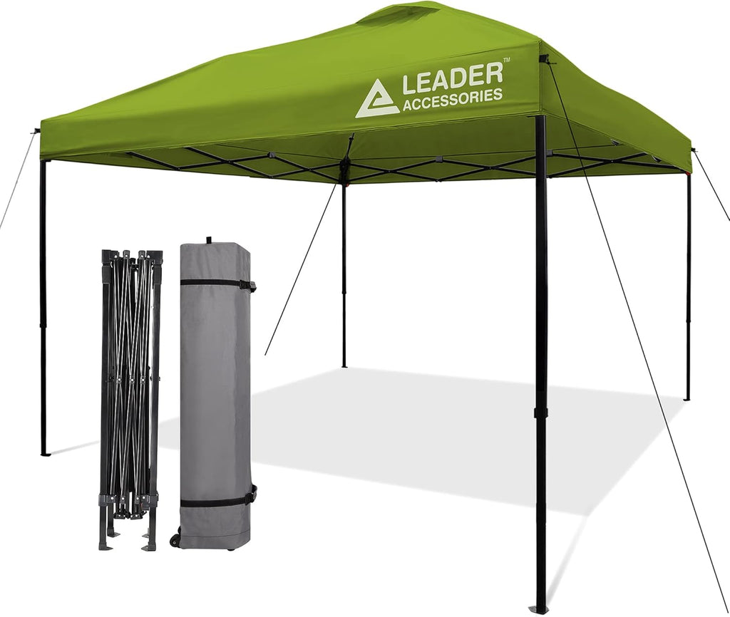 Pop-Up Canopy Tent 10'x10' Straight Leg Shelter with Wheeled Carry Bag, Silver L720