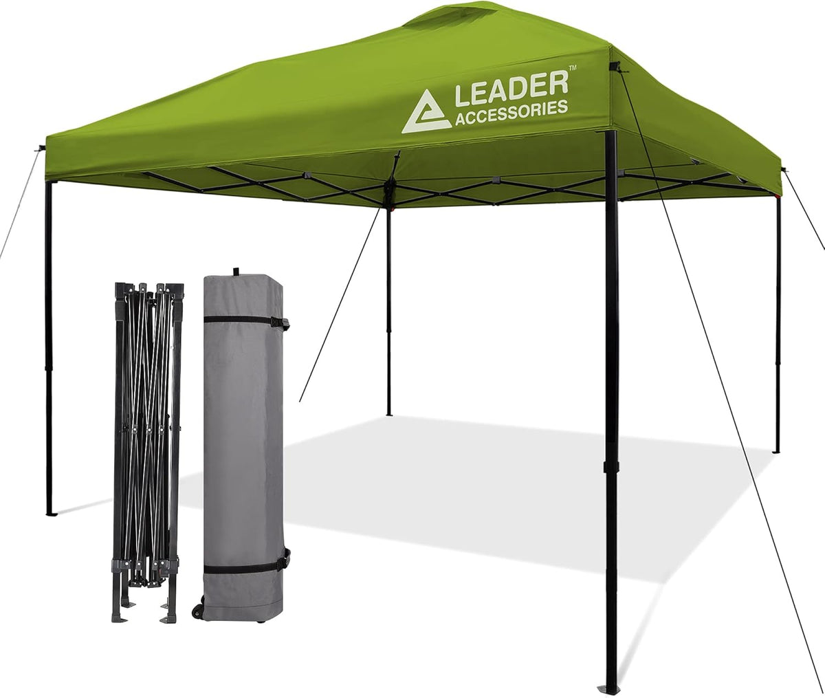 Pop-Up Canopy Tent 10'x10' Straight Leg Shelter with Wheeled Carry Bag, Silver L720