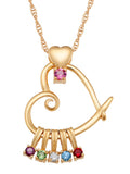 14K Gold over Silver Birthstone Heart Pendant A9333