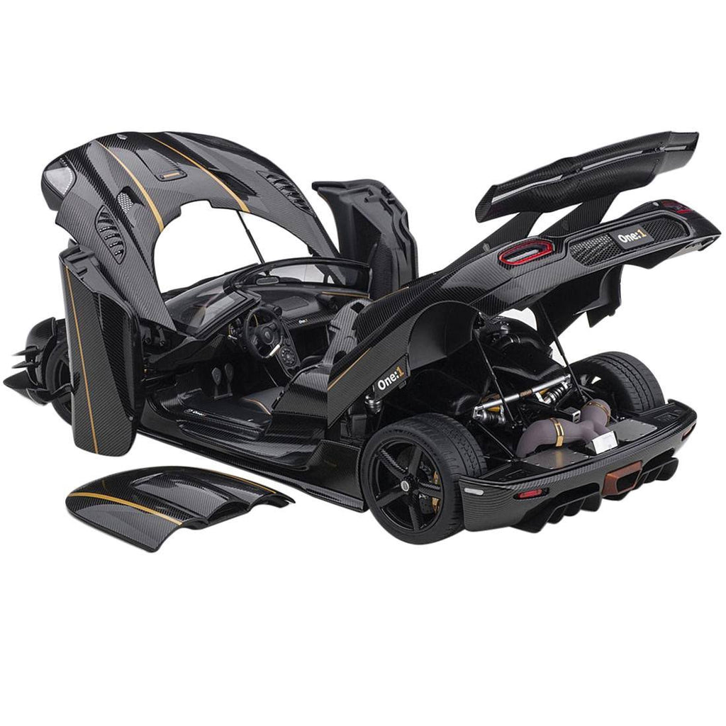 Clear Carbon Fiber with Gold Stripes 1/18 Model Car C249532