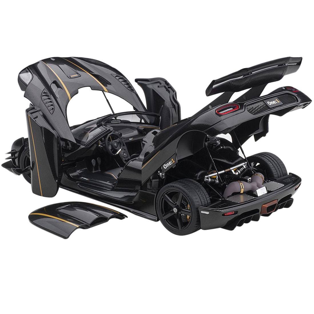 Clear Carbon Fiber with Gold Stripes 1/18 Model Car C249532