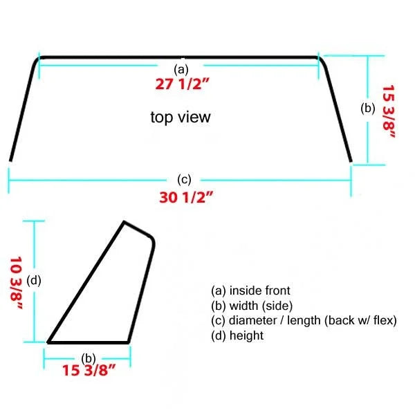 30 1/2 Inch Smoke Boat Windshield B174649