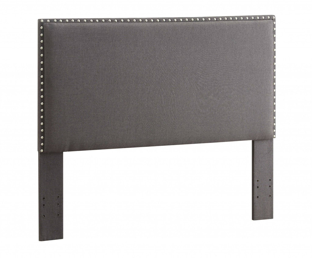 Gray Full Queen Size Wooden Headboard Q709